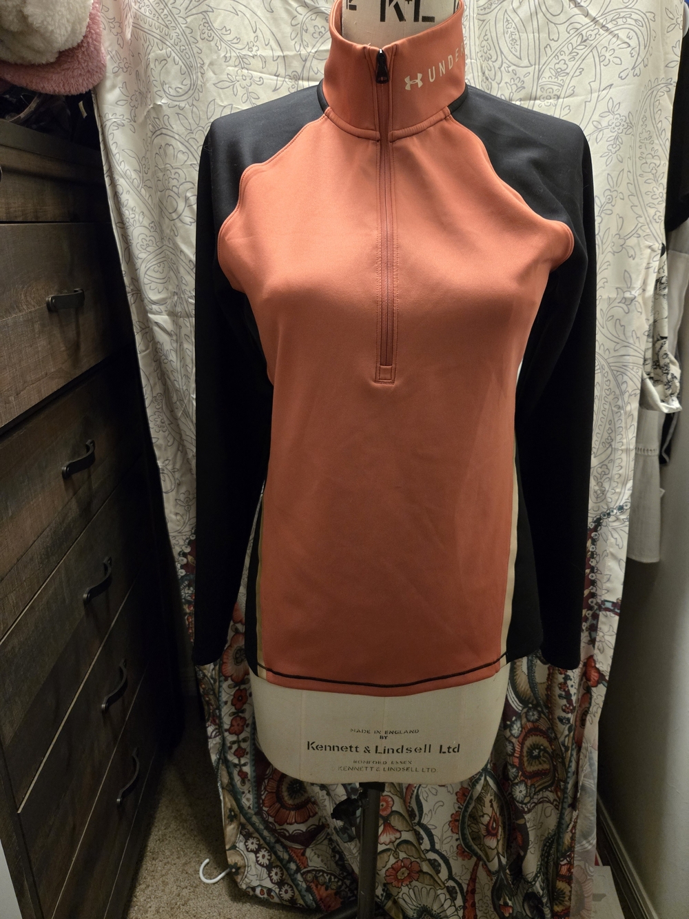 Under Armour Coral & Black Half-Zip Performance Pullover
